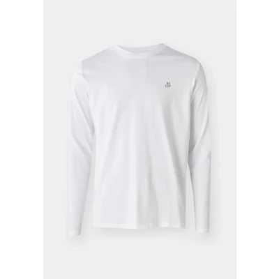 Abbildung von Marc O&#039;Polo CREW NECK ,ICON Chest Print Langarmshirt, Herren, Größe: Small, White
