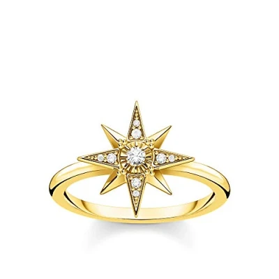 Abbildung von Thomas Sabo TR2299 414 14 Damenring Stern Silber vergoldet