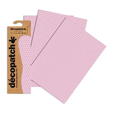 Abbildung von Decopatch Papier No. 659 (pink weiß geometrische Gänseblümchen, 395 x 298 mm) 3er Pack