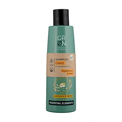 Abbildung von GRN shades of Nature [GRÜN] Biokosmetik Shampoo Glanz Bio Hanf &amp; Ringelblume für glanzloses Haar glättet die Haarstruktur vegan 250 ml