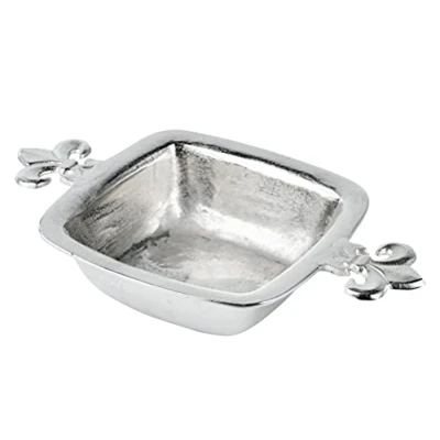 Abbildung von MichaelNoll Schale Lilie Dekoteller Deko Aluminium Silber Moderne Dekoschale aus Metall 45 oder 52 cm (52x30x9 cm)