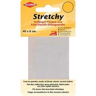 Abbildung von Kleiber + Co.GmbH Stretchy Aufbügel Flicken, 100% Polyester, weiß, 40 x 6 0,05 cm