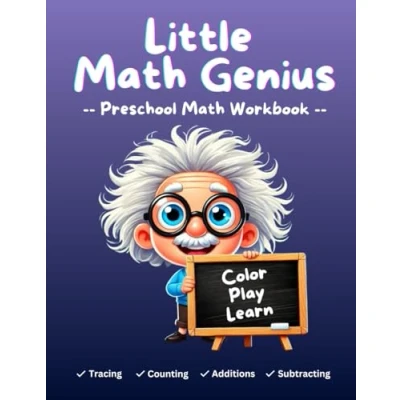 Abbildung von Little Math Genius Preschool Workbook: Number Tracing, Counting, Addition, and Subtraction Activity Book for Kids Ages 3 5