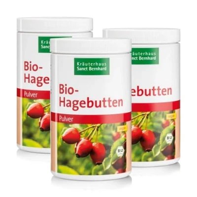Abbildung von Sanct Bernhard Bio Hagebutten Pulver, vegan, Inhalt 3 x 500g
