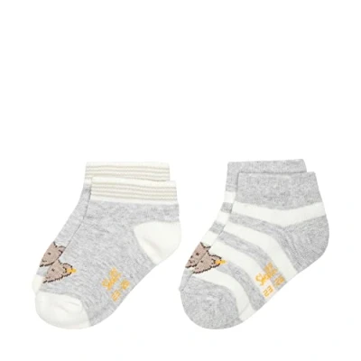Abbildung von Steiff Unisex Kids Mini Basic Socken 2er Pack GOTS, Soft Grey Melange, 30