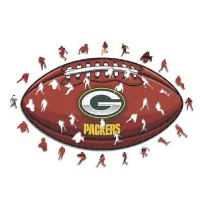 Abbildung von Iconic Puzzles, Green Bay Packers Crest, 100% ökologisch nachhaltiges Holzpuzzle mit offizieller Lizenz, Größe S, 150 Teile
