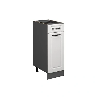 Abbildung von Vicco Küchenunterschrank R Line, Weiß Landhaus/Anthrazit, 30 cm ohne Arbeitsplatte