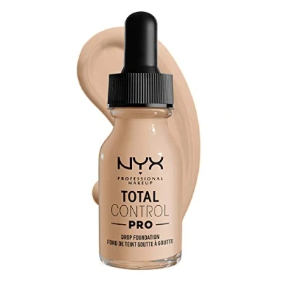 Abbildung von NYX Professional Makeup Total Control Pro Drop Foundation, Flüssiges Make up, Individuelle und aufbaubare Deckkraft, Vegane Formel, True to Skin Finish, 13 ml, Farbton: Alabaster