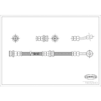 Abbildung von CORTECO 19032943 Bremsschläuche Vorderachse 490 SUBARU: JUSTY 2