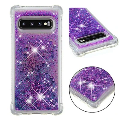 Abbildung von KBIKO zxl Kompatibel mit Samsung Galaxy S10 Glitzer Handyhülle, Glitter Hülle Leicht Flüssig Treibsand Case TPU Bumper Schutzhülle Mädchen Frauen für S10.Purple YBL