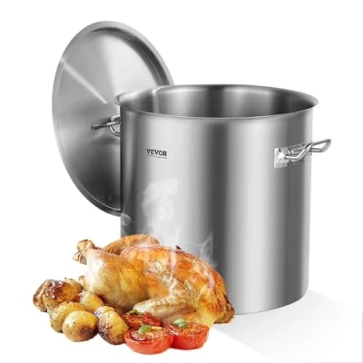 Abbildung von VEVOR Suppentopf Kochtopf Soßentopf 50,1L Edelstahl Kochen Soßen Deckel Griff