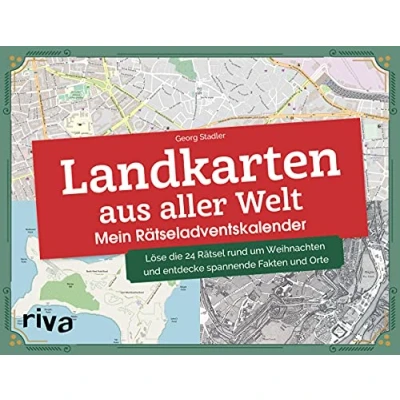 Abbildung von Landkarten aus aller Welt Mein Rätseladventskalender: Löse die 24 Rätsel rund um Weihnachten und entdecke spannende Fakten Orte. Mit verschlossenen Seiten zum Auftrennen