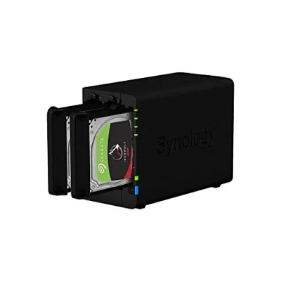 Abbildung von Synology DS224+ 6 GB Syno NAS 8 TB (2 x 4 TB) Seagate IronWolf, montiert und getestet mit SE DSM installiert