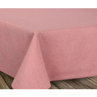 Abbildung von BEAUTEX fleckenabweisende und bügelfreie Tischdecke Tischtuch mit Lotuseffekt Tischwäsche in Leinenoptik, Oval 160x220 cm, Rose