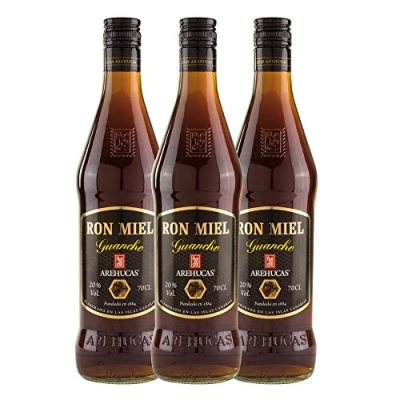 Abbildung von Ron Arehucas Miel Rum Likör mit Honig aus den Kanarischen Inseln 3er Sparpack 3 x 700 ml