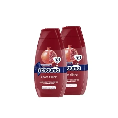Abbildung von Schauma Schwarzkopf Color Glanz Shampoo, 2er Pack (2x 2x400 ml), deal für coloriertes, gesträhntes oder getöntes Haar, die Formel glättet &amp; pfelgt colorisiertes exra langer Farbschutz