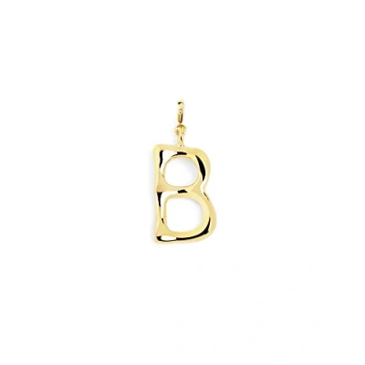 Abbildung von SINGULARU Charm Letter XL Gold Anhänger Initial aus Messing mit 18kt Vergoldung Buchstabe A Z Kombinierbar Halskette Damenschmuck B