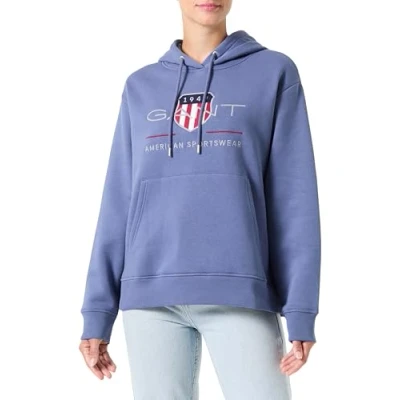 Abbildung von GANT Archive Shield Hoodie Sweatshirt, Damen, Größe: Medium, Dusty navy