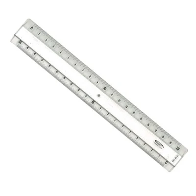 Abbildung von Graphoplex Lineal 2 Schrägen + Prägung transparent 20 cm