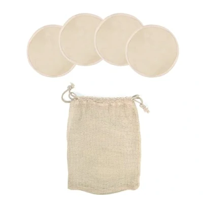 Abbildung von Jané Stilleinlagen, waschbar und wiederverwendbar, 4er Pack, Größe L, 12 cm Durchmesser, Körbchengröße B D, beige