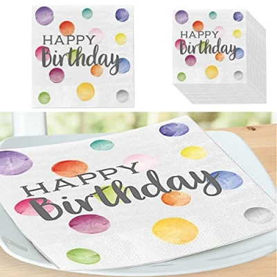 Abbildung von CEPEWA Papierserviette Servietten &#039;Happy Birthday&#039; 60er Set 3lagig Geburtstag