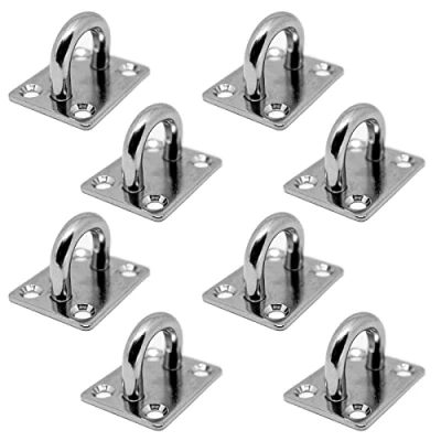 Abbildung von PRIOstahl Augplatten Zurröse Deckenöse Decksplatte Platte Mastplatte 35 x 30 mm 8 Stück Wandöse Schwerlast Ankerplatte Öse Sonnensegel Boxsack Seilzug aus Edelstahl V2A