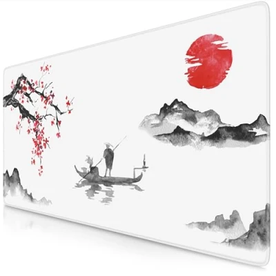 Abbildung von CSL Computer TITANWOLF XXL Speed Gaming Mauspad 900 x 400mm Mousepad Tischunterlage Large Size verbessert Präzision und Geschwindigkeit Ink Sakura 5