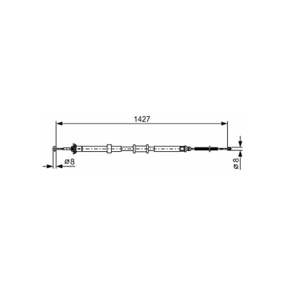 Abbildung von BOSCH 1 987 482 392 Handbremsseil 1427 FIAT: Panda III Schrägheck