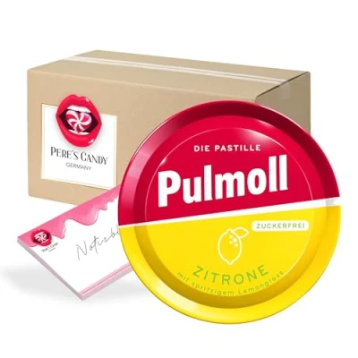 Abbildung von 10 x 50g Pulmoll Zitrone zuckerfrei mit Geschenk von Pere&#039;s Candy