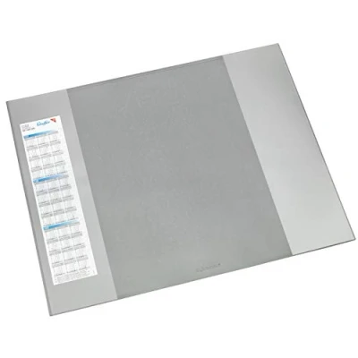 Abbildung von Läufer 42653 Durella D2 Schreibtischunterlage mit zwei transparenten Seitenleiste, 52x65cm, grau, rutschfeste Schreibunterlage
