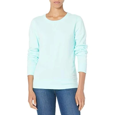 Abbildung von Amazon Essentials Damen Sweatshirt aus French Terry Fleece mit Rundhalsausschnitt (Erhältlich in Übergröße), Aquablau, XS