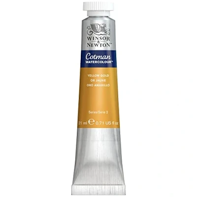 Abbildung von Winsor &amp; Newton 308088 Cotman Metallic Aquarellfarbe Studio Wasserfarben, lebendige hochwertige Farben mit sehr guten Verarbeitungseigenschaften, 21ml Tube Gelbgold