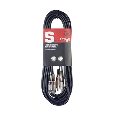 Abbildung von Stereo Audiokabel 6 Meter 2x Chinch male /