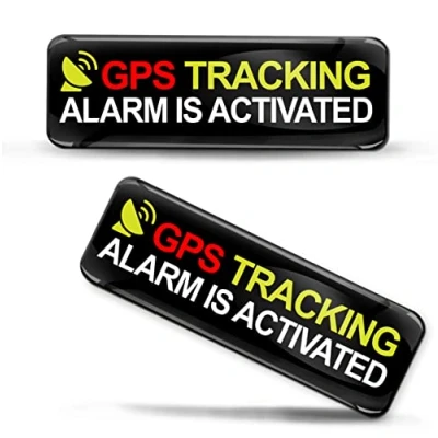 Abbildung von Biomar Labs 2 x Aufkleber 3D Gel Silikon GPS Alarmanlage Alarm Aktiviert Stickers Autoaufkleber Auto Motorrad Fahrrad Fenster Telefon Laptop PC Tablet Tür KS 28
