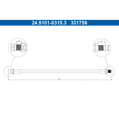 Abbildung von ATE 24.5101 0315.3 Bremsschläuche 345mm M10x1mm BMW: 5 Touring