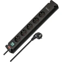Abbildung von Brennenstuhl Bremounta Steckdosenleiste 5 Fach mit USB C Ladefunktion (Mehrfachsteckdose Schalter, Steckerleiste Wandmontage, 2X und 3m Kabel) schwarz
