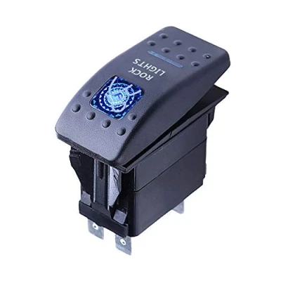 Abbildung von Mintice 12V KFZ Blau LED Licht Beleuchtet Wippenschalter Kippschalter Auto Armaturenbrett Schalter Rock Light