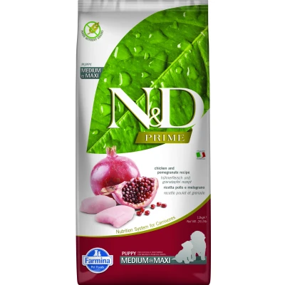 Abbildung von N&amp;D PRIME DOG Puppy M/L Huhn &amp; Granatapfel varianten 12 kg