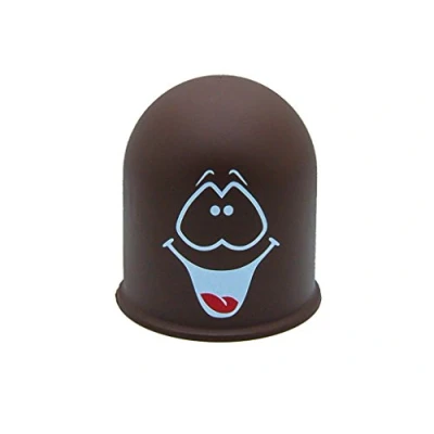 Abbildung von Schutzkappe Anhängerkupplung Geschenkidee Smiley Face/Lachendes Gesicht Braun