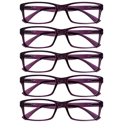 Abbildung von Die Lesebrille Unternehmen Lila Wert 5er Pack Herren Frauen Designer Stil Leser RRRRR92 5 +2,00