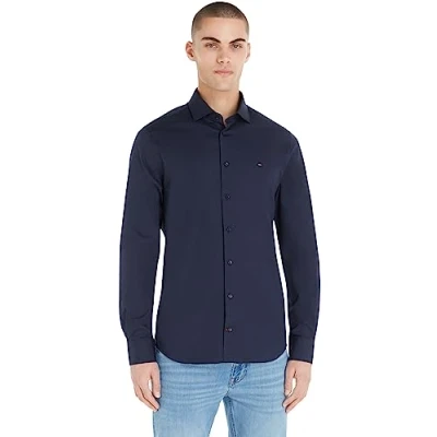 Abbildung von Tommy Hilfiger CORE FLEX Poplin Businesshemd navy, Herren, Größe: 42, Navy