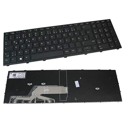 Abbildung von Original Laptop Tastatur mit schwarzem Rahmen QWERTZ Deutsch für HP ProBook 450 455 470 G5 Serie ersetzt NSK XK0SQ 9Z.NEFSQ.00G (Deutsches Tastaturlayout)