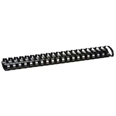 Abbildung von Fellowes Binderücken für Plastikbindung, 51 mm Durchmesser, 21 Ringe, A4 Dokumente, schwarz, Packung mit 50 Stück