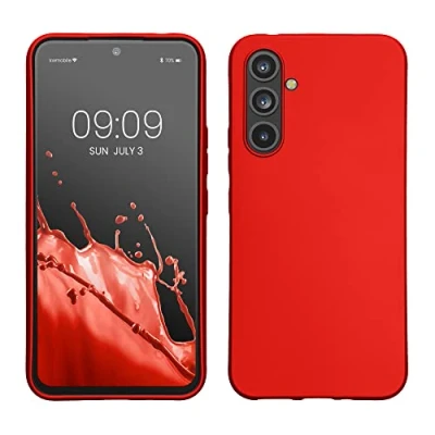 Abbildung von kwmobile Hülle kompatibel mit Samsung Galaxy A54 5G TPU Silikon Handyhülle Schutzhülle stoßabsorbierend flexibel Case in Metallic Dunkelrot