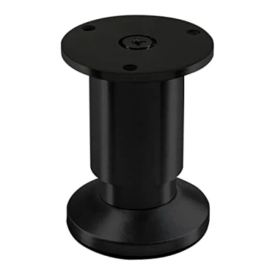 Abbildung von Möbelfuß TERRA Höhe 80 mm Schwarz eloxiert Sofafuß höhenverstellbar bis max. 15 mm, belastbar 250 kg von SOTECH