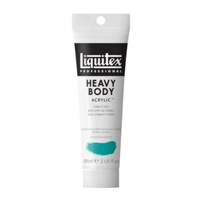 Abbildung von Liquitex 8870127 Professional Heavy Body Acrylfarbe in Künstlerqualität mit ausgezeichneter Lichtechtheit buttriger Konsistenz, 59ml Tube Kobaltblaugrün