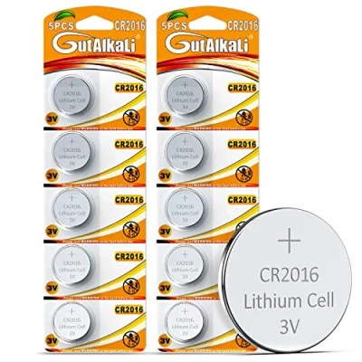 Abbildung von GutAlkaLi 10 Stück CR2016 3V Batterien Lithium Knopfzelle Elektro CR 2016