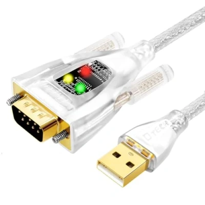 Abbildung von DTECH USB zu Seriell Adapter FTDI Chip DB9 9 polig RS232 Kabel FT231 Chipsatz unterstützt Windows 11 10 8 7 XP Mac OS Linux Datenlichterkennung (0.5M)
