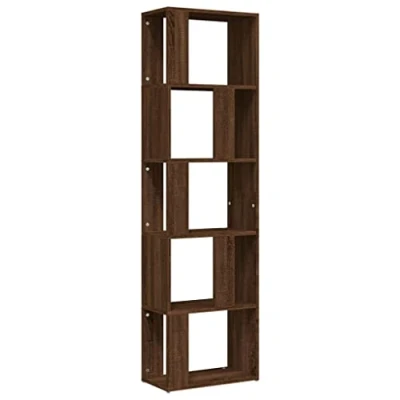 Abbildung von vidaXL Bücherregal, Standregal für Flur Wohnzimmer Büro, Büroregal mit viel Stauraum, Regal Aktenregal Raumteiler, Braun Eichen Optik Holzwerkstoff