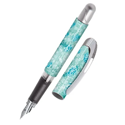 Abbildung von Online Füller College Love &amp; Kisses, Tinten für Rechtshänder, ergonomisches Griffstück, hochwertige Iridium Feder medium, Standard Tintenpatronen, inkl. Kombipatrone, 1 Stück (1er Pack)